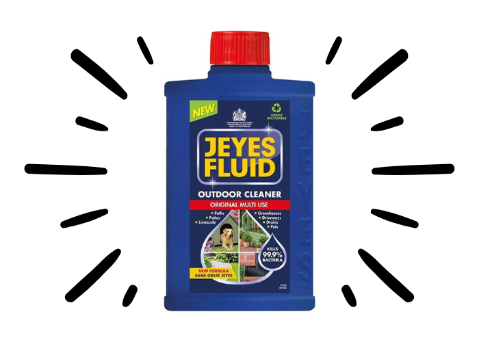 Jeyes fluid bottle on white background