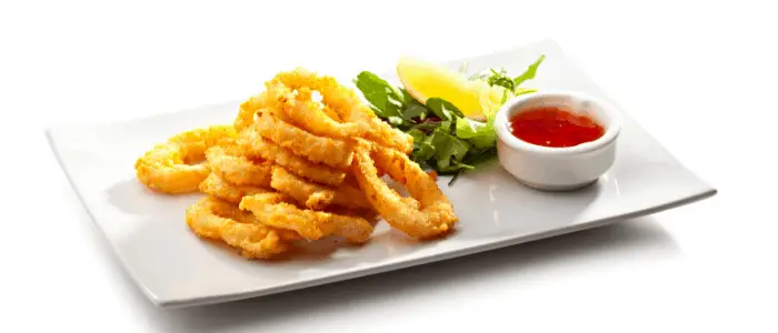 Can Dogs Eat Calamari? 3 calamari dish on a plate image