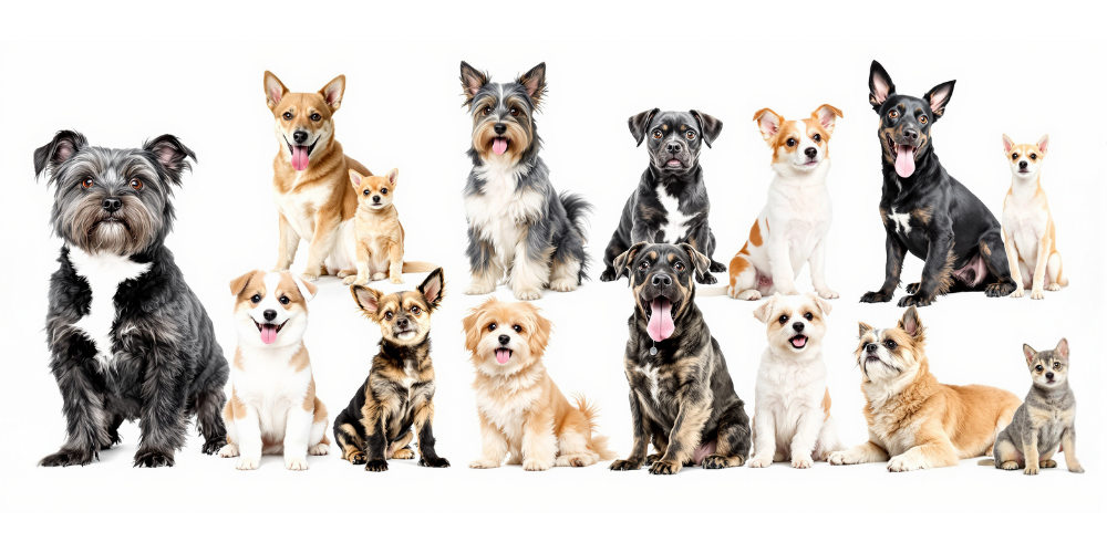 diverse small dog breeds