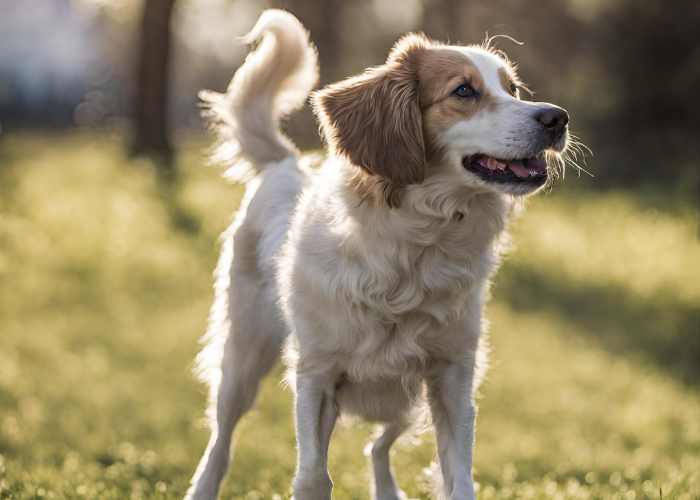 dog with wagging tail