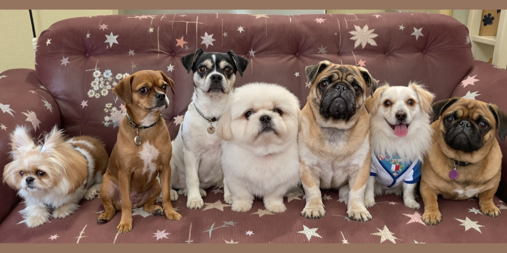 list all Quietest Small Dog Breeds on the couch