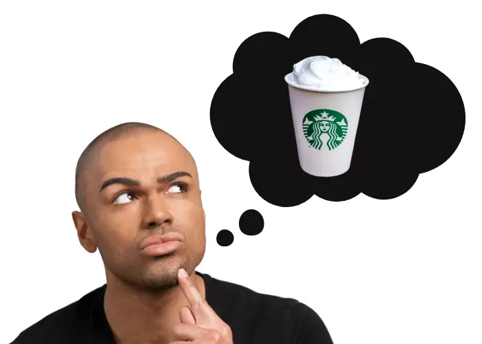man thinking about puppuccino