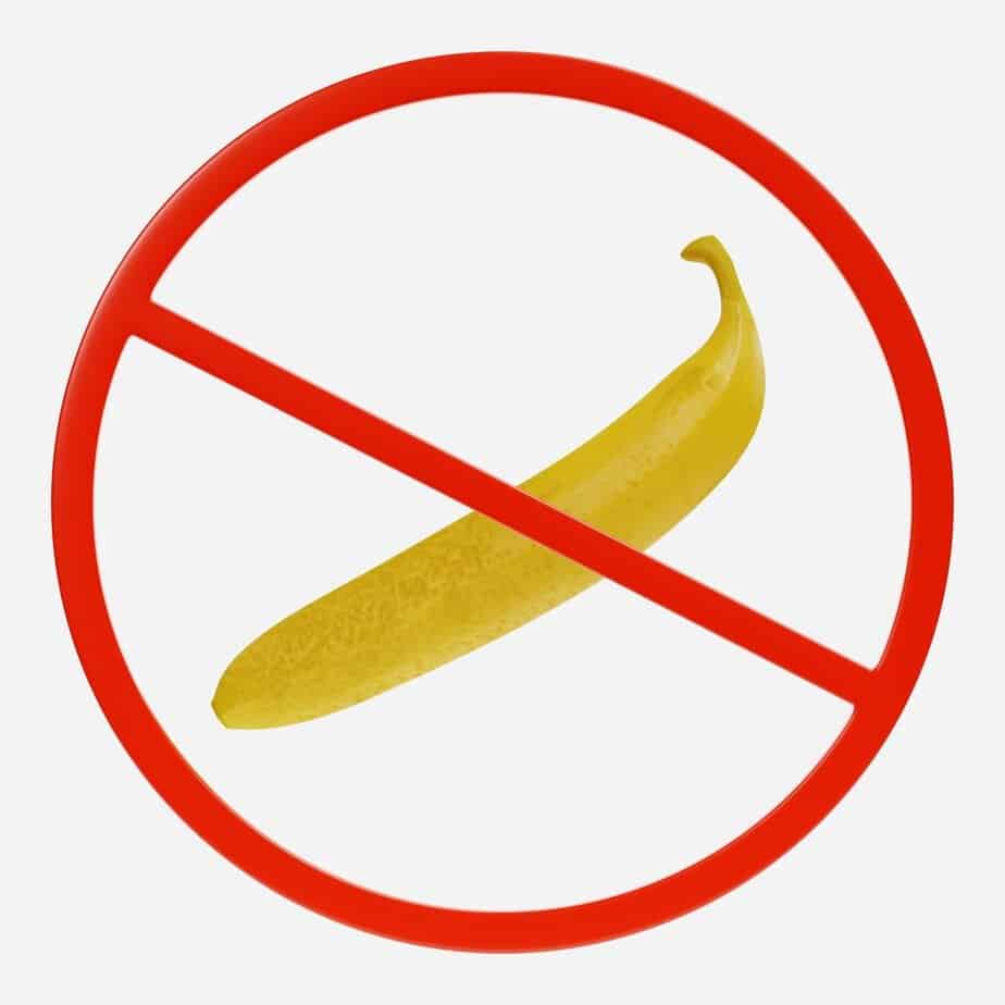 Can Charming Pugs Eat Bananas? 3 no banana sign