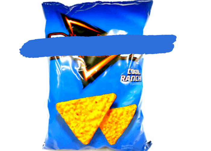 ranch chips on white background