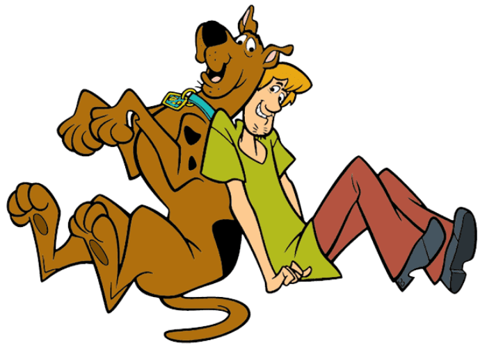 scooby doo and shaggy on white background