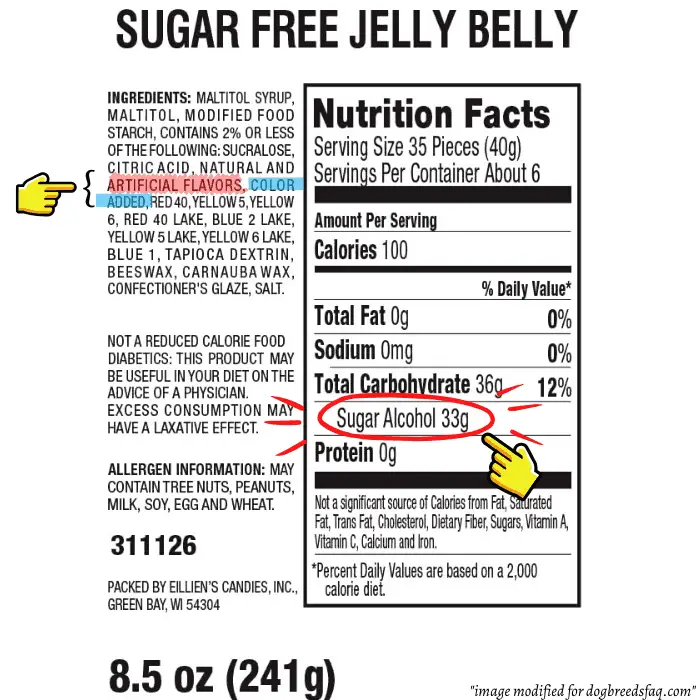 sugar free jelly beans ingredients image