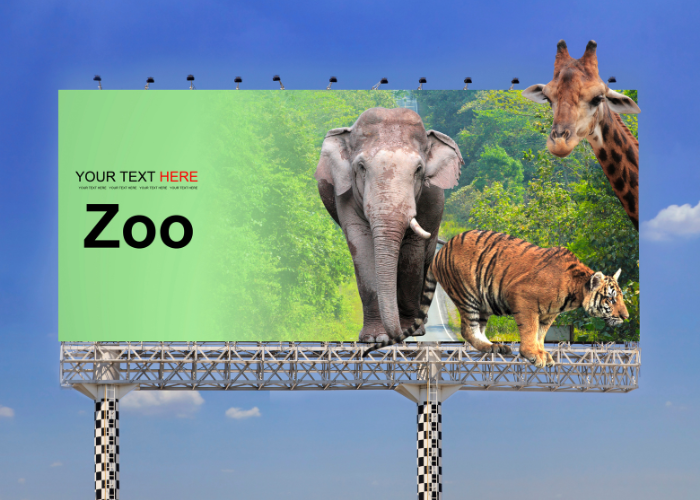 zoo banner on the highway